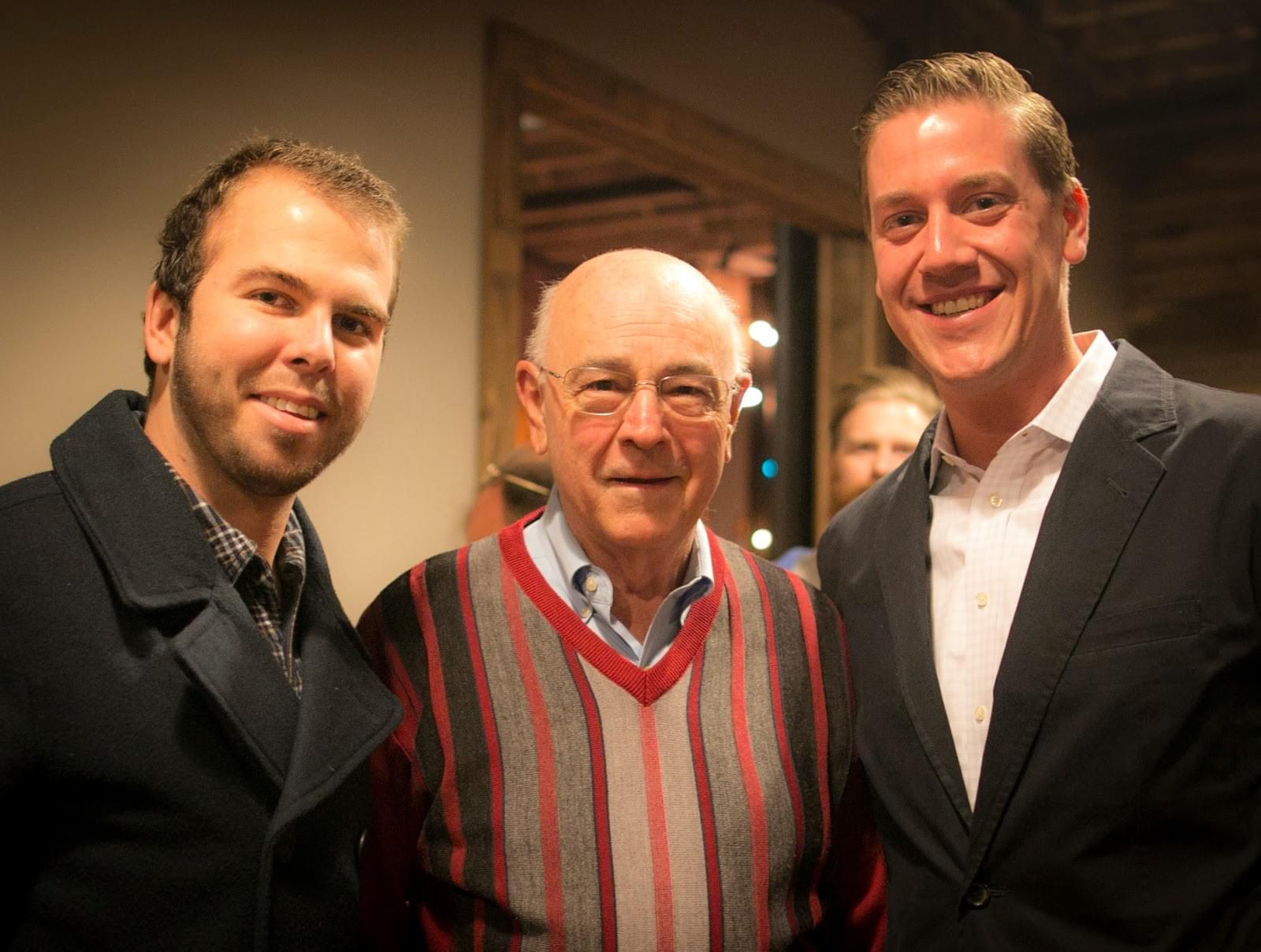 Caleb, Ron Fink (SCORE), and Mason Weeks (AWA Board Member) at a Thank You Event in 2014